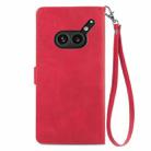 For Nothing Phone 2a Plus Embossed Flower Zipper Leather Phone Case(Red) - 3