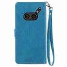 For Nothing Phone 2a Plus Embossed Flower Zipper Leather Phone Case(Blue) - 3