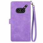 For Nothing Phone 2a Plus Embossed Flower Zipper Leather Phone Case(Purple) - 3