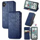 For Nothing CMF Phone 1 Cubic Grid Pressed Magnetic Leather Phone Case(Blue) - 1