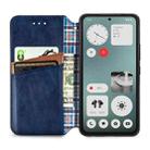 For Nothing CMF Phone 1 Cubic Grid Pressed Magnetic Leather Phone Case(Blue) - 3