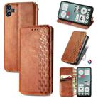 For Nothing CMF Phone 1 Cubic Grid Pressed Magnetic Leather Phone Case(Brown) - 1