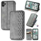 For Nothing CMF Phone 1 Cubic Grid Pressed Magnetic Leather Phone Case(Gray) - 1