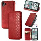 For Nothing CMF Phone 1 Cubic Grid Pressed Magnetic Leather Phone Case(Red) - 1