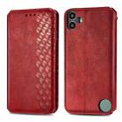 For Nothing CMF Phone 1 Cubic Grid Pressed Magnetic Leather Phone Case(Red) - 2