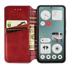 For Nothing CMF Phone 1 Cubic Grid Pressed Magnetic Leather Phone Case(Red) - 3