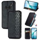 For Nothing Phone 2a Plus Cubic Grid Pressed Magnetic Leather Phone Case(Black) - 1