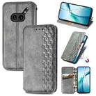 For Nothing Phone 2a Plus Cubic Grid Pressed Magnetic Leather Phone Case(Gray) - 1