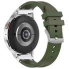 For Samsung Galaxy Watch FE 40mm 20mm Quick Release Silver Buckle Royal Silicone Watch Band(Olive Green) - 2
