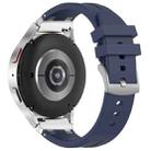 For Samsung Galaxy Watch FE 40mm 20mm Quick Release Silver Buckle Royal Silicone Watch Band(Navy Blue) - 2