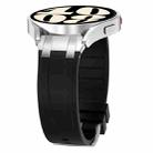 For Samsung Galaxy Watch FE 40mm 20mm Quick Release Silver Buckle Royal Silicone Watch Band(Black) - 3