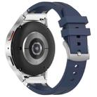 For Samsung Galaxy Watch 7 40 / 44mm 20mm Quick Release Silver Buckle Royal Silicone Watch Band(Navy Blue) - 2