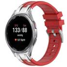 For Samsung Galaxy Watch 7 40 / 44mm 20mm Quick Release Silver Buckle Royal Silicone Watch Band(Red) - 1