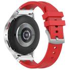 For Samsung Galaxy Watch 7 40 / 44mm 20mm Quick Release Silver Buckle Royal Silicone Watch Band(Red) - 2