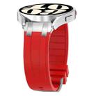 For Samsung Galaxy Watch 7 40 / 44mm 20mm Quick Release Silver Buckle Royal Silicone Watch Band(Red) - 3