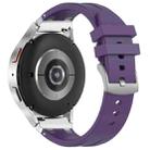 For Samsung Galaxy Watch 6 40 / 44mm 20mm Quick Release Silver Buckle Royal Silicone Watch Band(Purple) - 2