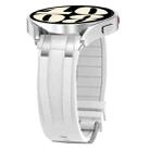 For Samsung Galaxy Watch 6 Classic 20mm Quick Release Silver Buckle Royal Silicone Watch Band(White) - 3