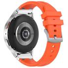 For Samsung Galaxy Watch 6 Classic 20mm Quick Release Silver Buckle Royal Silicone Watch Band(Orange) - 2