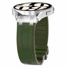 For Samsung Galaxy Watch 6 Classic 20mm Quick Release Silver Buckle Royal Silicone Watch Band(Olive Green) - 3