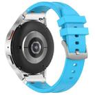 For Samsung Galaxy Watch 5 40 / 44mm 20mm Quick Release Silver Buckle Royal Silicone Watch Band(Sky Blue) - 2