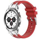 For Samsung Galaxy Watch 4 Classic 42 / 46mm 20mm Quick Release Silver Buckle Royal Silicone Watch Band(Red) - 1