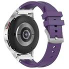 For Samsung Galaxy Watch 4 Classic 42 / 46mm 20mm Quick Release Silver Buckle Royal Silicone Watch Band(Purple) - 2