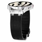 For Samsung Galaxy Watch3 41mm 20mm Quick Release Silver Buckle Royal Silicone Watch Band(Black) - 3