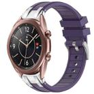 For Samsung Galaxy Watch3 41mm 20mm Quick Release Silver Buckle Royal Silicone Watch Band(Purple) - 1