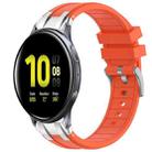 For Samsung Galaxy Watch Active 2 20mm Quick Release Silver Buckle Royal Silicone Watch Band(Orange) - 1