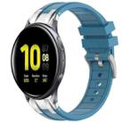 For Samsung Galaxy Watch Active 2 20mm Quick Release Silver Buckle Royal Silicone Watch Band(Sea Blue) - 1