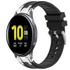 For Samsung Galaxy Watch Active 2 20mm Quick Release Silver Buckle Royal Silicone Watch Band(Black) - 1