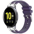 For Samsung Galaxy Watch Active 2 20mm Quick Release Silver Buckle Royal Silicone Watch Band(Purple) - 1