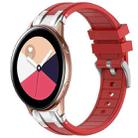 For Samsung Galaxy Watch Active 20mm Quick Release Silver Buckle Royal Silicone Watch Band(Red) - 1