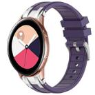 For Samsung Galaxy Watch Active 20mm Quick Release Silver Buckle Royal Silicone Watch Band(Purple) - 1