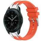 For Samsung Galaxy Watch 42mm 20mm Quick Release Silver Buckle Royal Silicone Watch Band(Orange) - 1