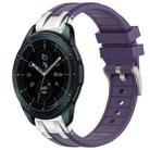 For Samsung Galaxy Watch 42mm 20mm Quick Release Silver Buckle Royal Silicone Watch Band(Purple) - 1