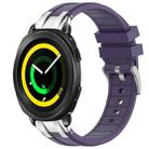 For Samsung Gear Sport 20mm Quick Release Silver Buckle Royal Silicone Watch Band(Purple) - 1