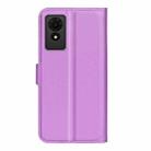 For TCL 501 Litchi Texture Horizontal Flip Leather Phone Case with Holder(Purple) - 3