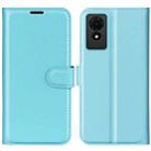 For TCL 501 Litchi Texture Horizontal Flip Leather Phone Case with Holder(Blue) - 1