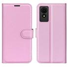 For TCL 501 Litchi Texture Horizontal Flip Leather Phone Case with Holder(Pink) - 1