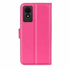 For TCL 501 Litchi Texture Horizontal Flip Leather Phone Case with Holder(Rose red) - 3