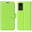 For TCL 501 Litchi Texture Horizontal Flip Leather Phone Case with Holder(Green) - 1