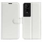 For TCL 50 5G Litchi Texture Horizontal Flip Leather Phone Case with Holder(White) - 1