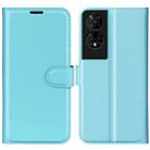 For TCL 50 5G Litchi Texture Horizontal Flip Leather Phone Case with Holder(Blue) - 1