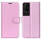 For TCL 50 5G Litchi Texture Horizontal Flip Leather Phone Case with Holder(Pink) - 1