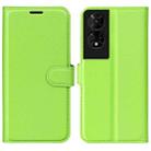 For TCL 50 5G Litchi Texture Horizontal Flip Leather Phone Case with Holder(Green) - 1