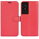 For TCL 50 SE Litchi Texture Horizontal Flip Leather Phone Case with Holder(Red) - 1