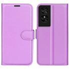 For TCL 50 SE Litchi Texture Horizontal Flip Leather Phone Case with Holder(Purple) - 1