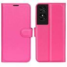 For TCL 50 SE Litchi Texture Horizontal Flip Leather Phone Case with Holder(Rose red) - 1