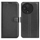 For TCL 60R 5G / 60 5G Litchi Texture Horizontal Flip Leather Phone Case with Holder(Black) - 1